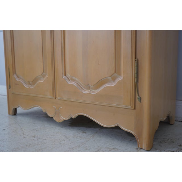 Ethan Allen Bleached Maple Country French Armoire Wardrobe For Sale - Image 9 of 18