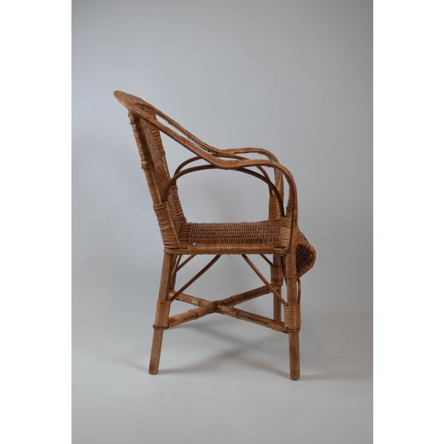 French Provincial Rattan Armchair For Sale - Image 5 of 16