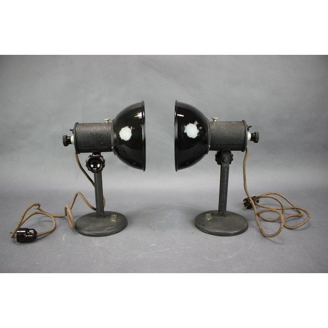 Industrial Adjustable Desk Lamps, Former Czechoslovakia, 1955, Set of 2 For Sale - Image 4 of 18