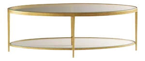 Maitland-Smith Jinx Brass Oval Cocktail Table