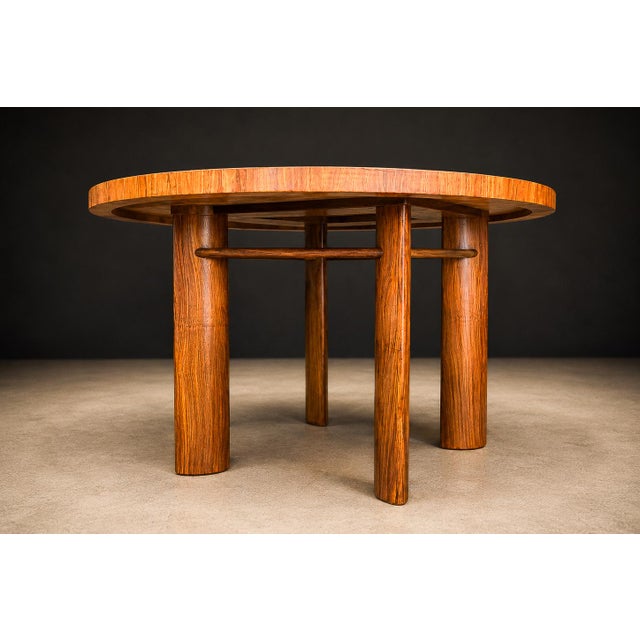 Round Dining Table in Caviúna Wood by Joaquim Tenreiro, Brazil, 1950s For Sale - Image 15 of 17