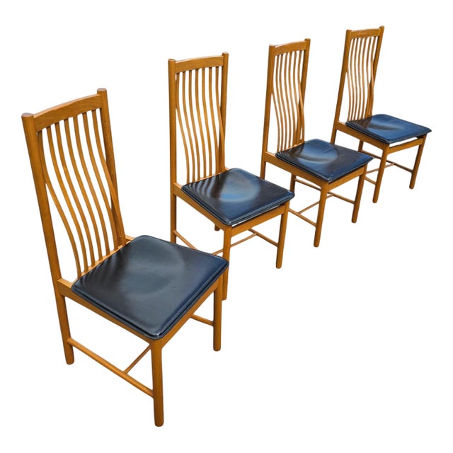 Nova Chairs with Leather Seats from Bros, Set of 4 For Sale