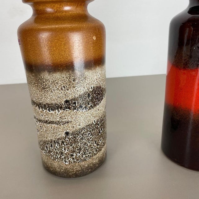 Fat Lava Pottery Vases from Scheurich, Germany, 1970s, Set of 2 For Sale - Image 14 of 18
