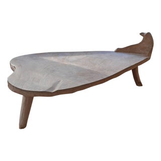 Andrianna Shamaris Hand-Carved Teak Wood Bench or Coffee Table For Sale