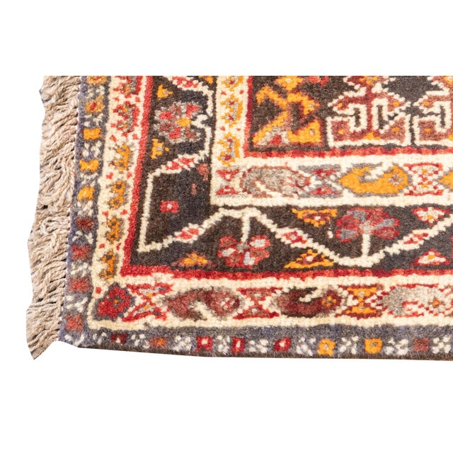 Semi-Antique Hand-Knotted Persian Qashqai Rug 5'8" X 8'4" For Sale - Image 14 of 17