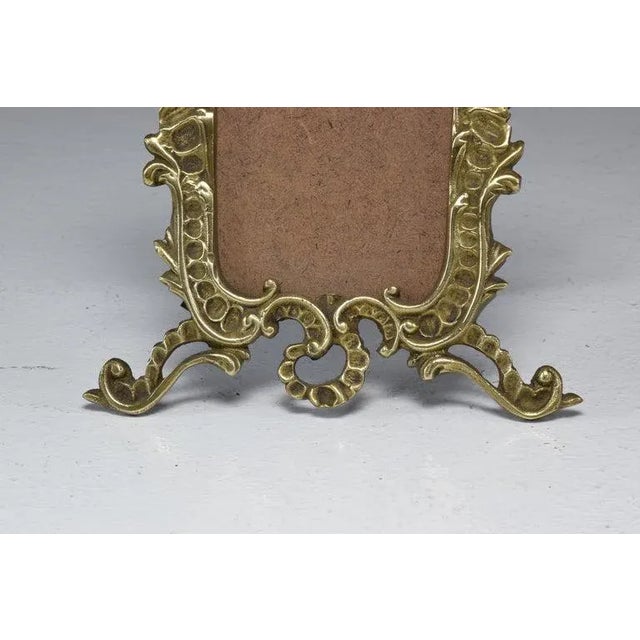 Brass Early 20th-Century French Cast Brass Picture Frame, Victorian Revival For Sale - Image 8 of 13
