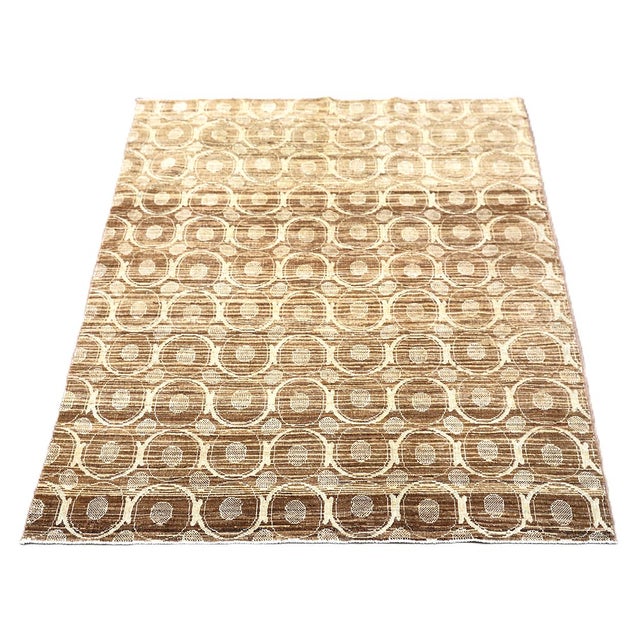 2020s 3' X 4' Fine Luxury Camel Brown & Ivory Silk Ariana Modern Area Rug For Sale - Image 5 of 7