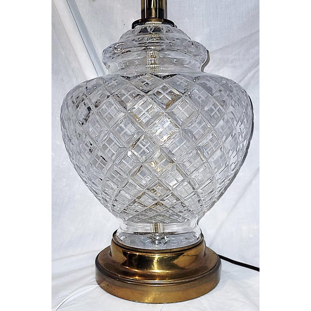 Traditional 1970s Waterford Cut Crystal Apple Table Lamp For Sale - Image 3 of 6
