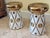 Contemporary Hollywood Regency Style Ceramic Mushroom Side Tables With Gold Harlequin & Polka Dot Pattern - A Pair For Sale - Image 3 of 9