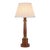 Vintage Neoclassical Style Turned Wood Column Table Lamp, Brass Collar Accents For Sale