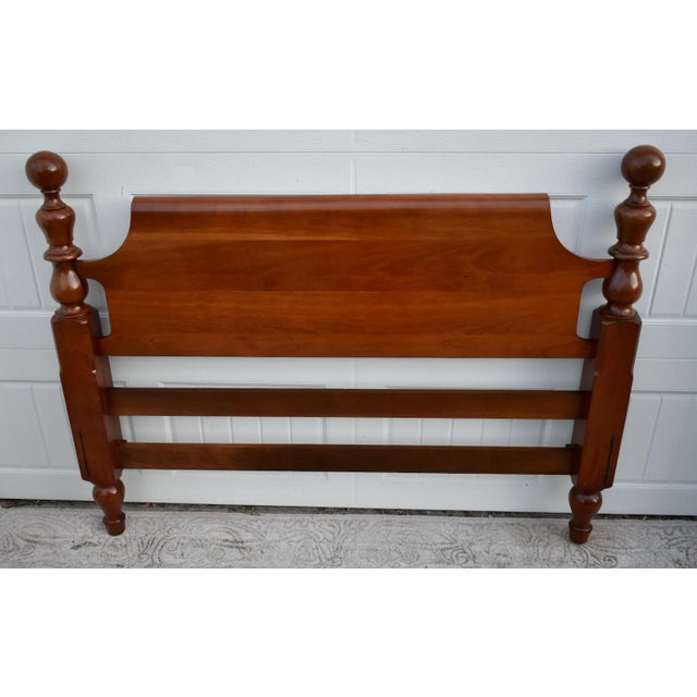 Vintage Full Size Solid Cherry Americana Style Headboard For Sale - Image 10 of 13