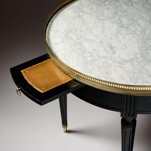 Black Louis XVI Style, French Antique Bouillotte Side Table For Sale - Image 8 of 9