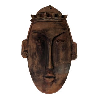 Vintage Outdoor Terracotta Wall Mask - Sculpture For Sale
