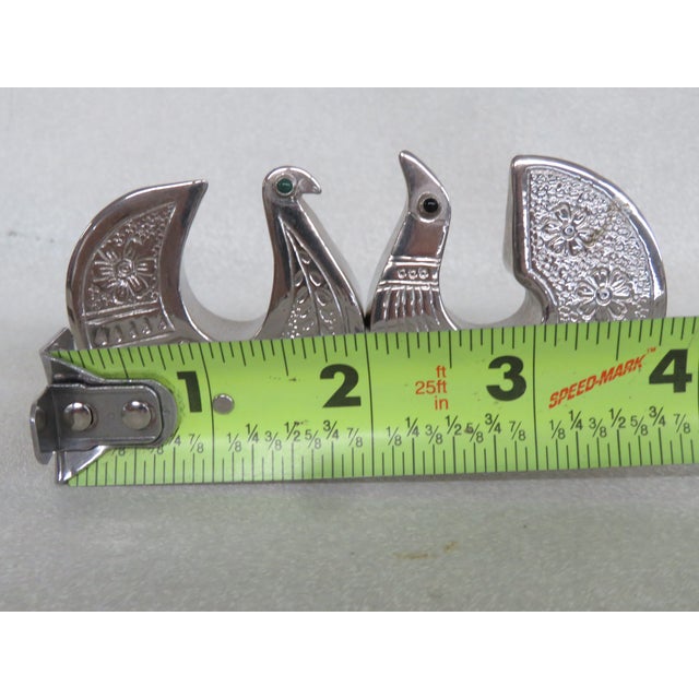 Mid 20th Century Ecuador Joaquin Tinta Style Black Green Gem Eyes Birds Figurines a Pair 4621b For Sale - Image 5 of 12