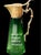 Kelly Green Antique Beveled Decanter | Prism Glass & Brass (Missing Top) For Sale - Image 8 of 8
