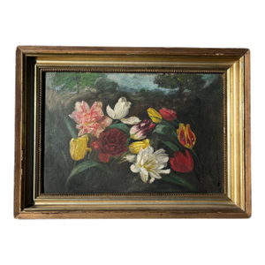 Original Antique Framed Floral Still Life Painting