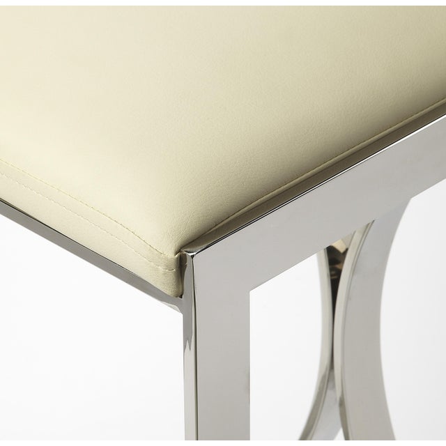Contemporary Natalya 24" Counter Stool, Silver For Sale - Image 3 of 5