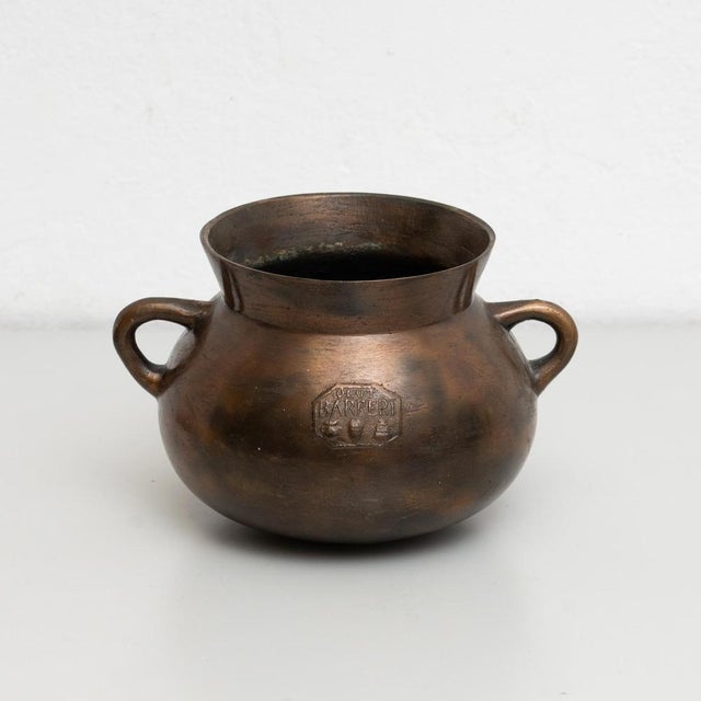 Vintage bronze pot. By Barberi, Olot, Spain circa 1950. In original condition, with minor wear consistent with age and...