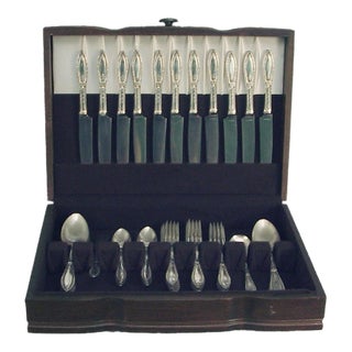 Boxed Set of Rogers Silver Plate Flatware 1881- 41 Pieces For Sale