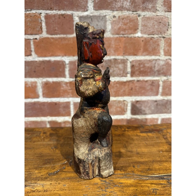 Late 18th Century Antique Chinese Warrior / Ancestor Figure For Sale - Image 4 of 9