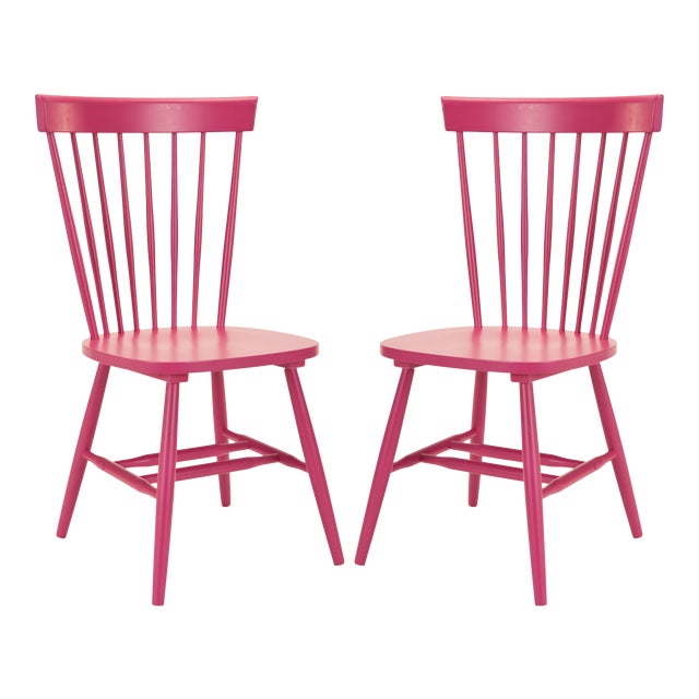 17''H Spindle Dining Chair in Raspberry - a Pair For Sale