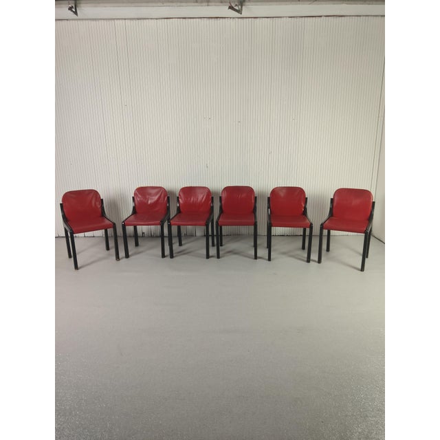 Wood Vintage Chairs in the style of Bartoli, 1970s, Set of 6 For Sale - Image 7 of 7