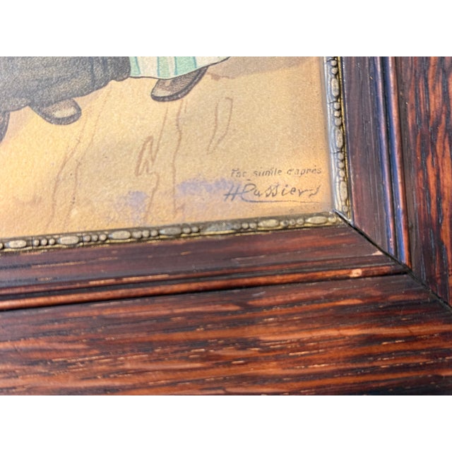 1900s Henri Cassiers Flemish Life Watercolor Original Chromolithographs - Set of 2 For Sale - Image 4 of 14