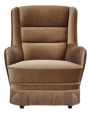 Danish Velour High Back Armchair, 1960s