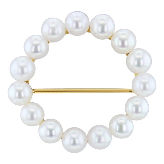 3MM Cultured Pearl Brooch For Sale