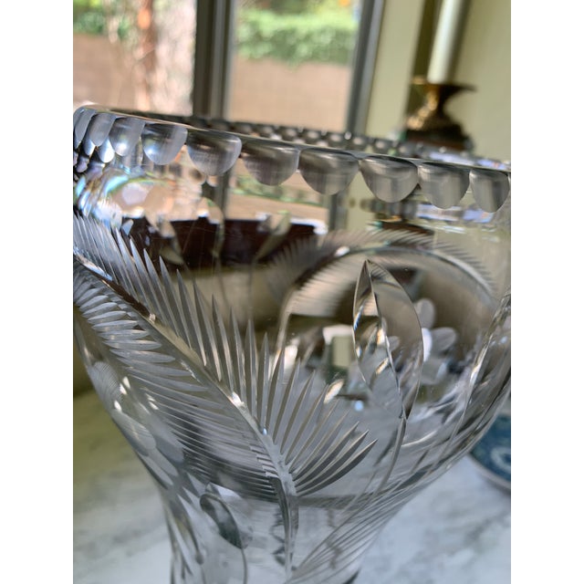 Antique American Brilliant Cut Crystal Vase For Sale - Image 11 of 12