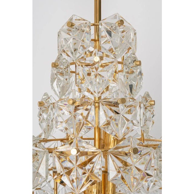Huge Brass and Crystal Glass Chandelier by Kinkeldey, Germany, 1970s For Sale - Image 13 of 16