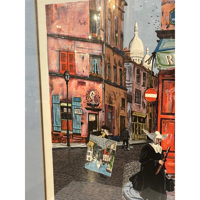 Printmaking Materials Bruce Bomberger Paris Sacre Coeur Montmartre Signed and Numbered 1979 Framed Matted Lithograph For Sale - Image 7 of 10
