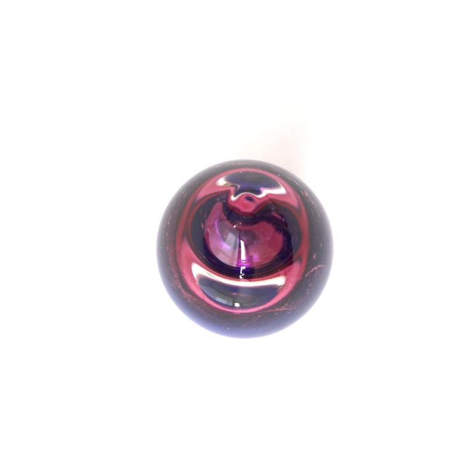Murano Large Murano Style Art Glass Paperweight For Sale - Image 4 of 7
