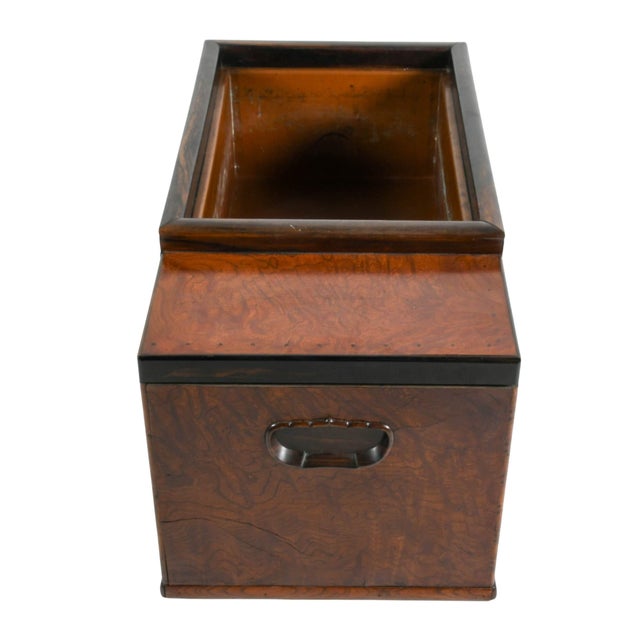 Japanese Burlwood Hibachi With Drawers and Copper Liner, Meiji-Style For Sale In Greensboro - Image 6 of 9
