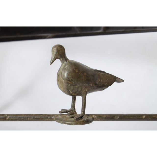 Greige 1940s Giacometti-Style Expressionist Iron Square Coffee Table With Birds, France For Sale - Image 8 of 10