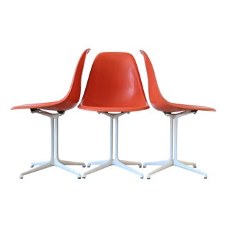 La Fonda Orange Chairs by Charles & Ray Eames for Herman Miller, Set of 3 For Sale