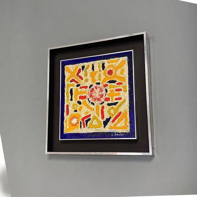 G. Maffei, Composition, 1970s, Colored Tempera, Framed For Sale - Image 4 of 11