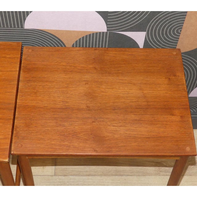 Scandinavian Teak Nesting Tables by Bertil Fridhagen for Bodafors, 1960s, Set of 3 For Sale - Image 12 of 18
