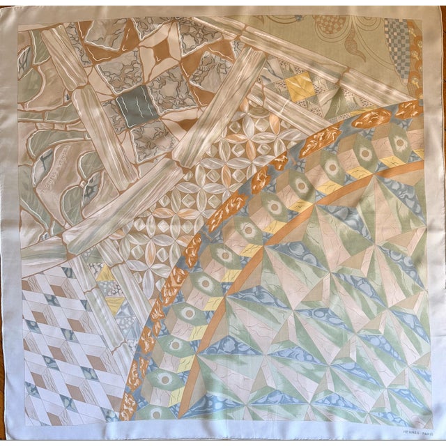 Textile HERMÈS TROPHÉES de Venise II Silk Scarf 2002 designed by Abadie Julie For Sale - Image 7 of 11