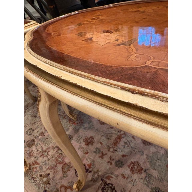 French Antique French Florentine Nesting Tables - Set of 3 For Sale - Image 3 of 11