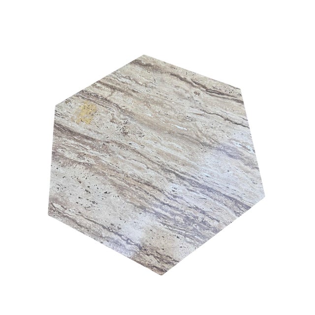 Mid 20th Century Postmodern Faux Travertine Laminate Pedestals - A Pair For Sale - Image 10 of 12