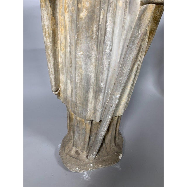 15th Century Limestone Sculpture of a Saintly Bishop - 95 cm - High Period Statue For Sale - Image 9 of 12