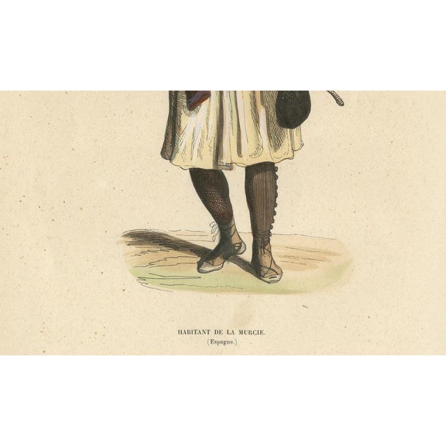 Markaert, Man from Murcia, 1845, Hand-Coloured Lithograph on Paper For Sale - Image 5 of 10