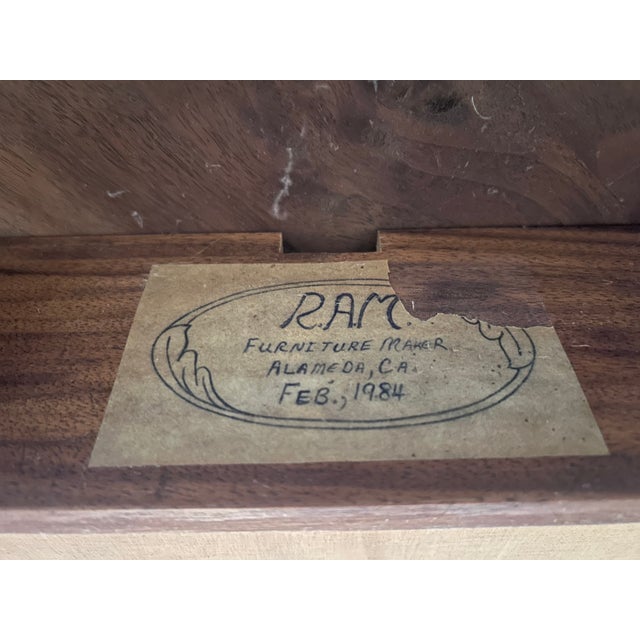 Brown Custom Mid Century Style Writing Desk For Sale - Image 8 of 11