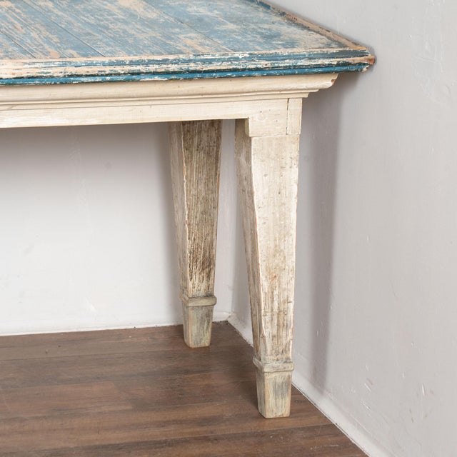 Early 20th Century Original Painted French Long Dining or Console Table For Sale - Image 12 of 14