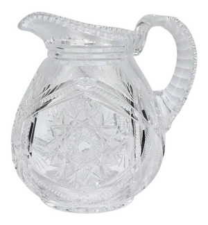 Vintage Cut Glass Pitcher with a Narrow Body
