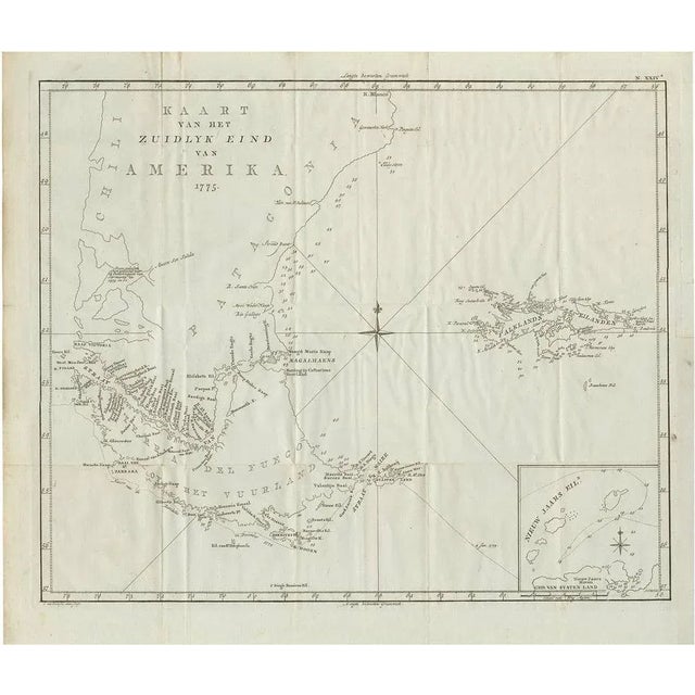 Paper Antique Map of South America by J. Cook, 1775 For Sale - Image 7 of 7