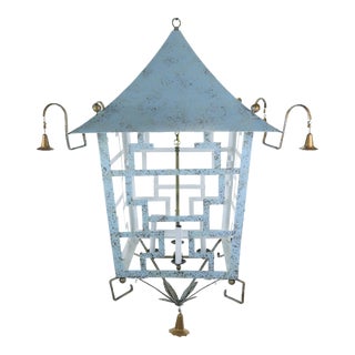 Stunning Retro Pavilion Four-Light Chandelier For Sale