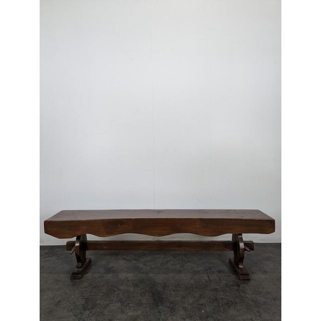 Large Rustic Bench in Oak with a Wedge Mechanism, in Very Good conditions.