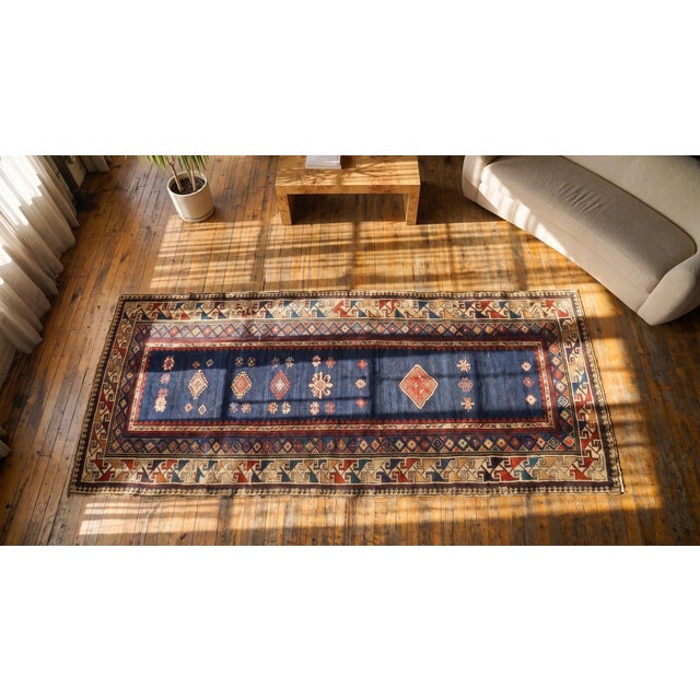 19th Century Caucasian Talish Runner Carpet ( 3'4" x 10"10" - 102 x 330 ) For Sale - Image 14 of 15